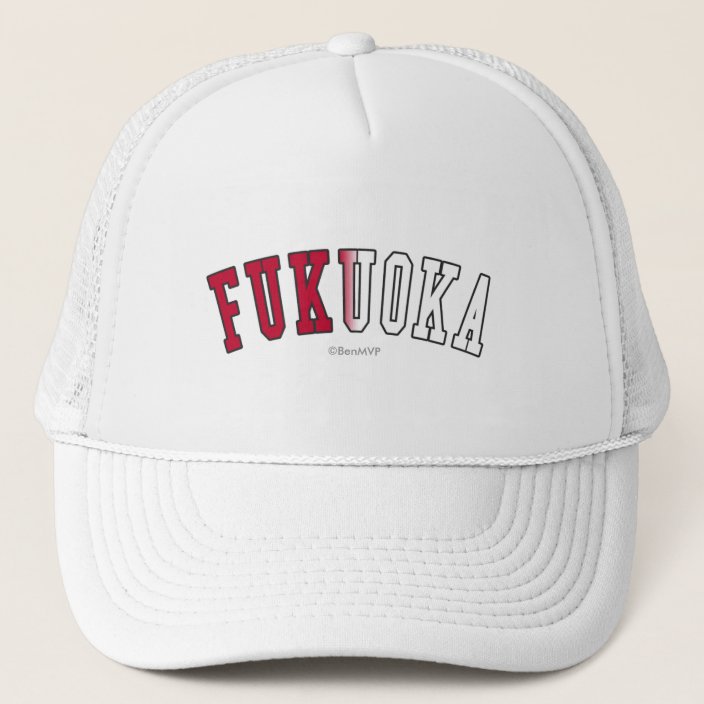 Fukuoka in Japan National Flag Colors Mesh Hat