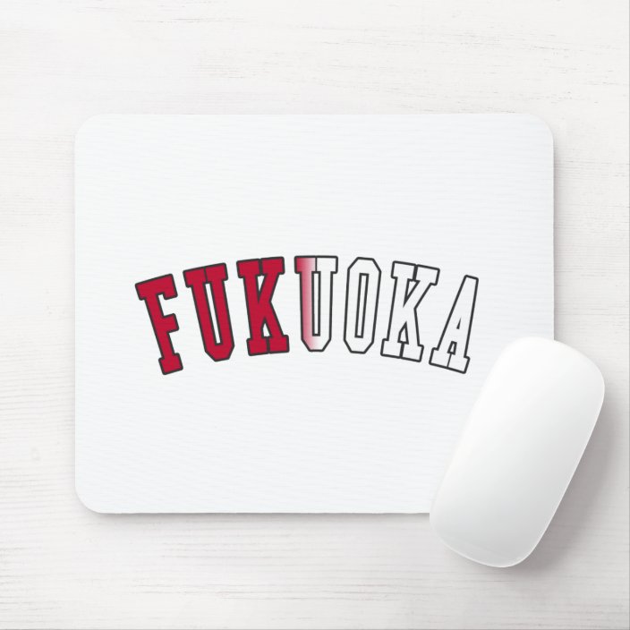 Fukuoka in Japan National Flag Colors Mousepad