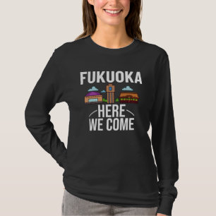 Fukuoka Japan City Trip Skyline Map Travel T-Shirt