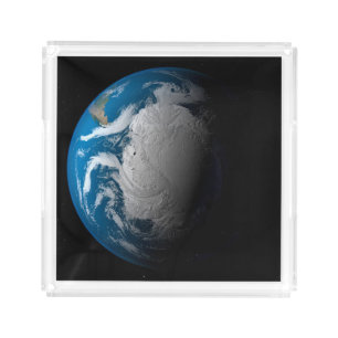 Ful Earth Showing Simulated Clouds Over Antarctica Acrylic Tray