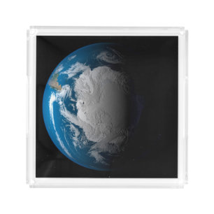 Ful Earth Showing Simulated Clouds Over Antarctica Acrylic Tray