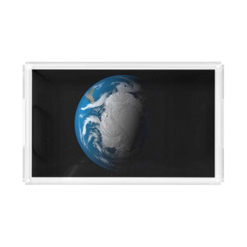 Ful Earth Showing Simulated Clouds Over Antarctica Acrylic Tray