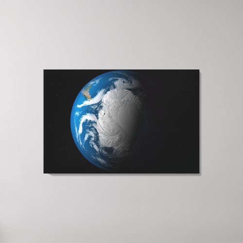 Ful Earth Showing Simulated Clouds Over Antarctica Canvas Print