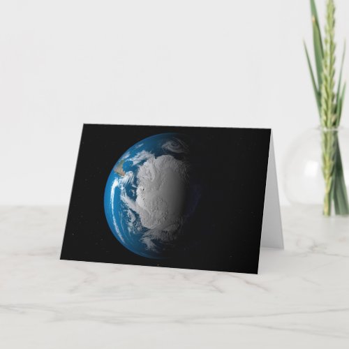 Ful Earth Showing Simulated Clouds Over Antarctica Card