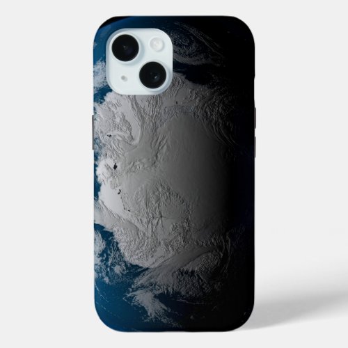 Ful Earth Showing Simulated Clouds Over Antarctica iPhone 15 Case