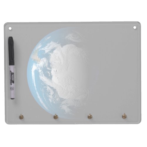 Ful Earth Showing Simulated Clouds Over Antarctica Dry Erase Board With Keychain Holder