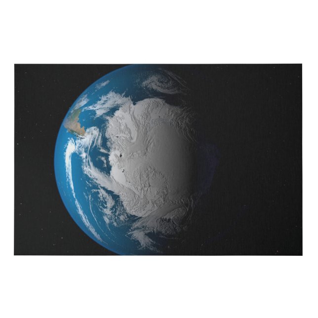 Ful Earth Showing Simulated Clouds Over Antarctica Faux Canvas Print (Front)