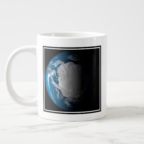 Ful Earth Showing Simulated Clouds Over Antarctica Giant Coffee Mug