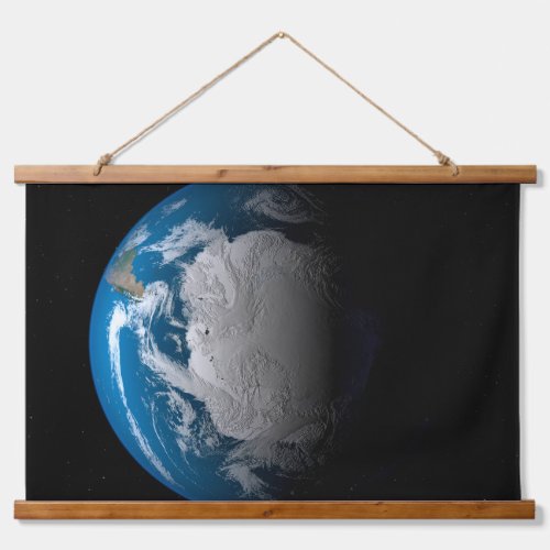 Ful Earth Showing Simulated Clouds Over Antarctica Hanging Tapestry