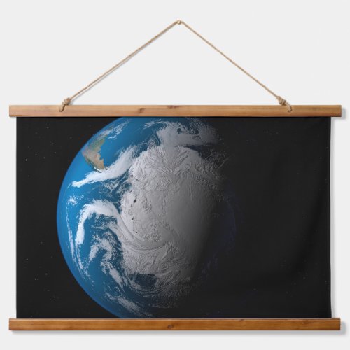 Ful Earth Showing Simulated Clouds Over Antarctica Hanging Tapestry