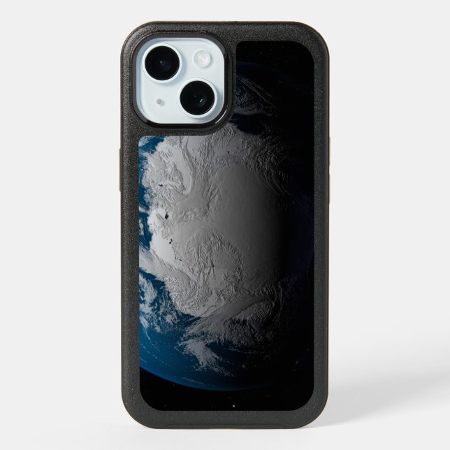 Ful Earth Showing Simulated Clouds Over Antarctica iPhone 15 Case (Back)