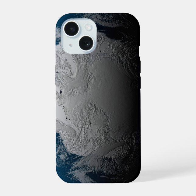 Ful Earth Showing Simulated Clouds Over Antarctica iPhone 15 Case (Back)