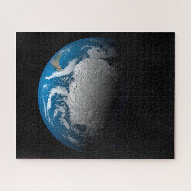 Ful Earth Showing Simulated Clouds Over Antarctica Jigsaw Puzzle (Horizontal)