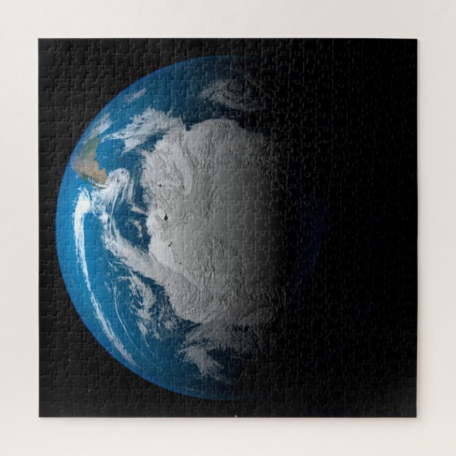 Ful Earth Showing Simulated Clouds Over Antarctica Jigsaw Puzzle (Vertical)