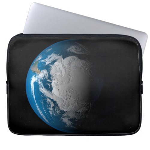 Ful Earth Showing Simulated Clouds Over Antarctica Laptop Sleeve