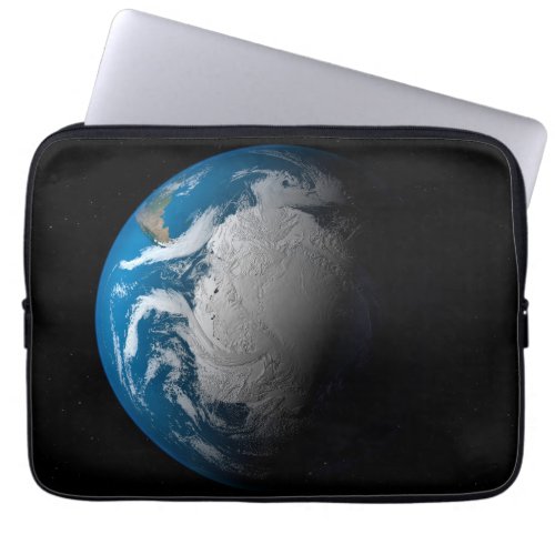 Ful Earth Showing Simulated Clouds Over Antarctica Laptop Sleeve