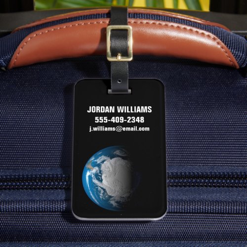 Ful Earth Showing Simulated Clouds Over Antarctica Luggage Tag