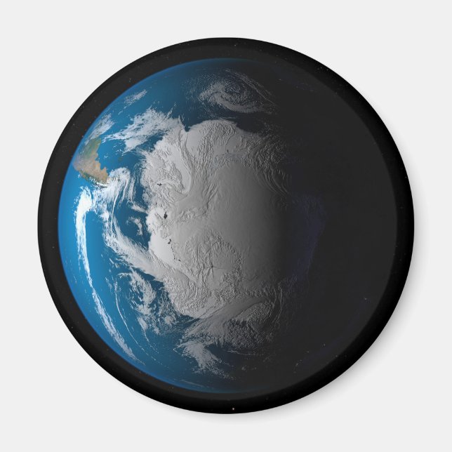 Ful Earth Showing Simulated Clouds Over Antarctica Magnet (Front)