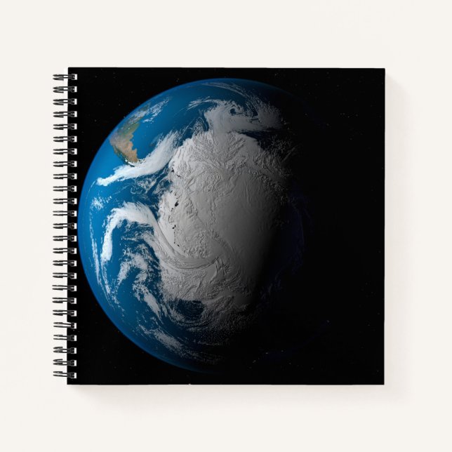 Ful Earth Showing Simulated Clouds Over Antarctica Notebook (Front)