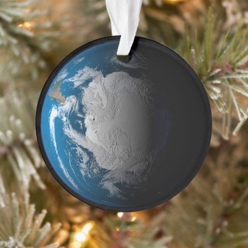 Ful Earth Showing Simulated Clouds Over Antarctica Ornament