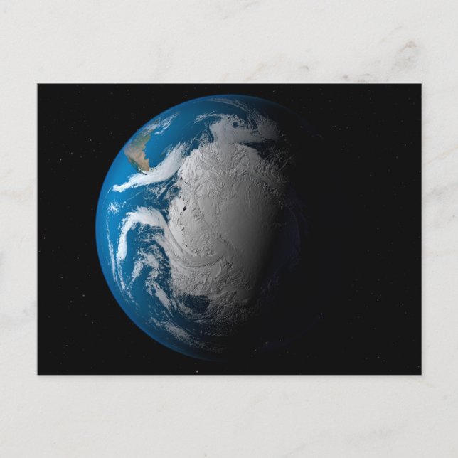 Ful Earth Showing Simulated Clouds Over Antarctica Postcard (Front)