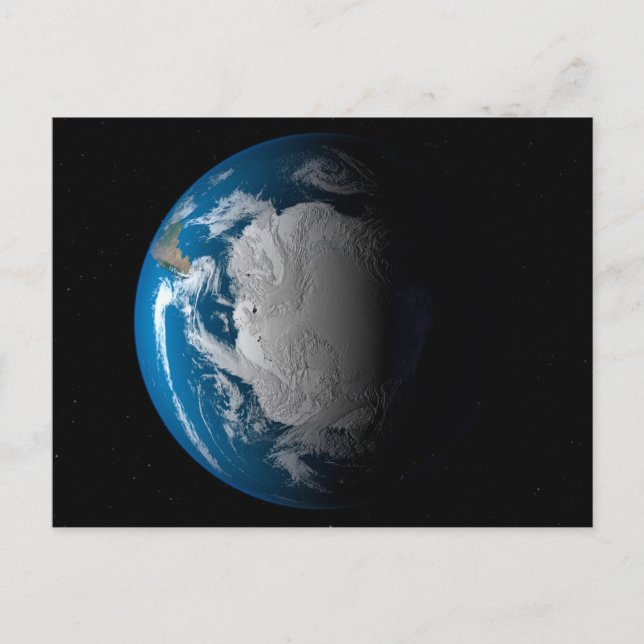 Ful Earth Showing Simulated Clouds Over Antarctica Postcard (Front)