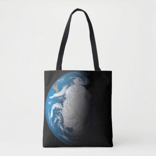 Ful Earth Showing Simulated Clouds Over Antarctica Tote Bag