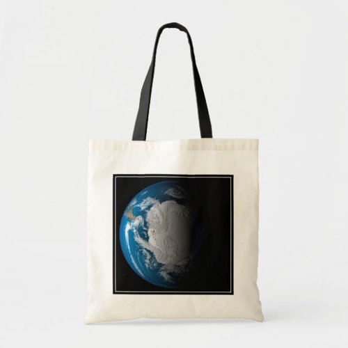 Ful Earth Showing Simulated Clouds Over Antarctica Tote Bag