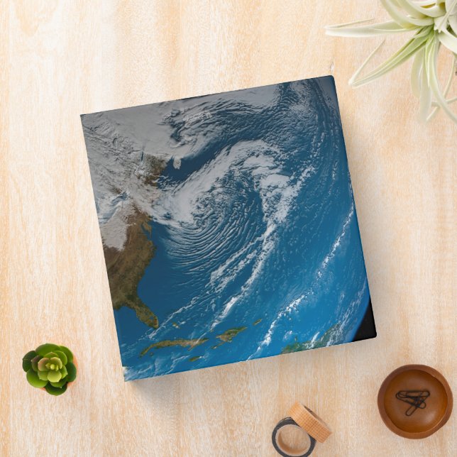 Ful Earth With Simulated Clouds Over North America 3 Ring Binder (In Situ)