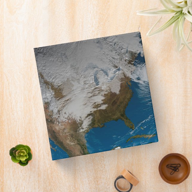 Ful Earth With Simulated Clouds Over North America 3 Ring Binder (In Situ)