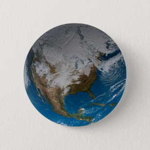 Ful Earth With Simulated Clouds Over North America Button