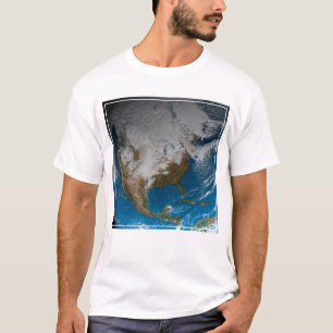 Ful Earth With Simulated Clouds Over North America T-Shirt
