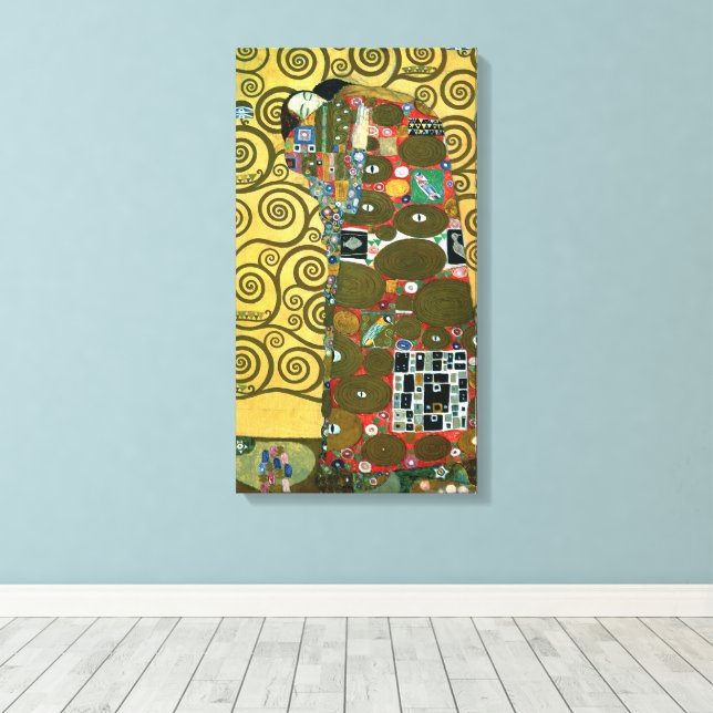 Fulfillment aka The Embrace by Gustav Klimt Canvas Print (Insitu(Wood Floor))