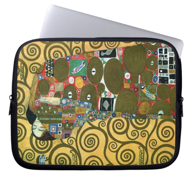 Fulfillment aka The Embrace by Gustav Klimt Laptop Sleeve (Front)