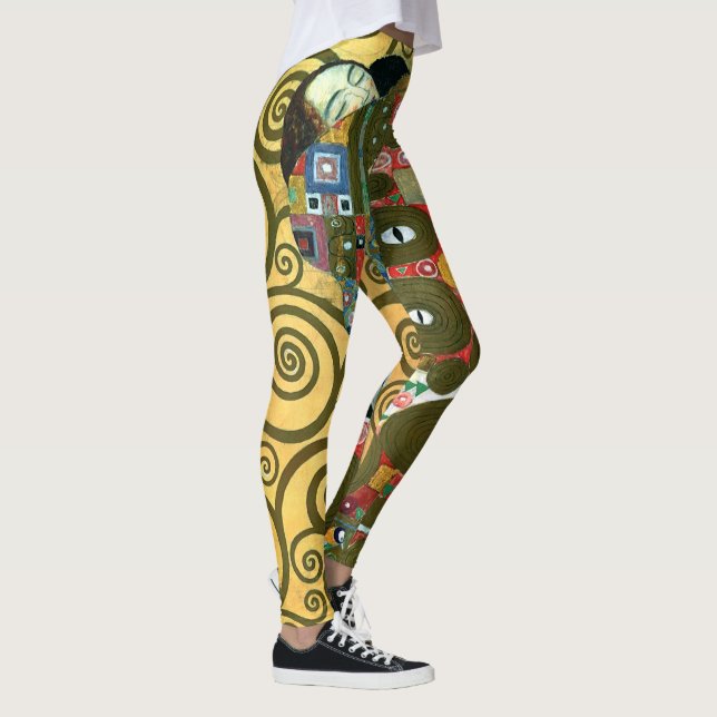 Fulfillment aka The Embrace by Gustav Klimt Leggings (Right)