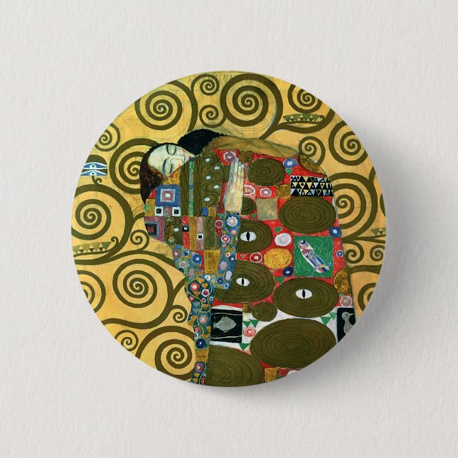 Fulfillment aka The Embrace by Gustav Klimt Pinback Button (Front)