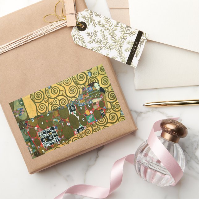 Fulfillment aka The Embrace by Gustav Klimt Rectangular Sticker (Gifting)