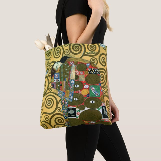 Fulfillment aka The Embrace by Gustav Klimt Tote Bag (Close Up)