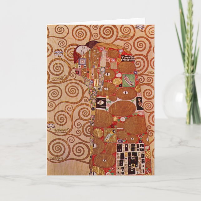 Fulfillment by Gustav Klimt, Vintage Art Nouveau Card (Front)