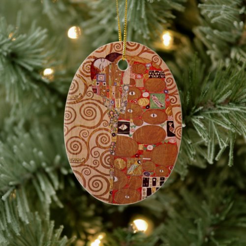 Fulfillment by Gustav Klimt Vintage Art Nouveau Ceramic Ornament