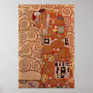 Fulfillment by Gustav Klimt, Vintage Art Nouveau Poster