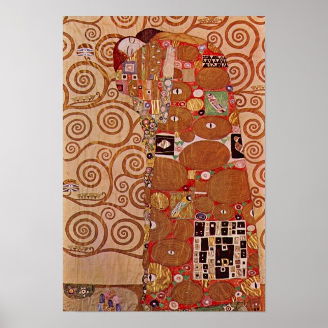 Fulfillment by Gustav Klimt, Vintage Art Nouveau Poster (Front)