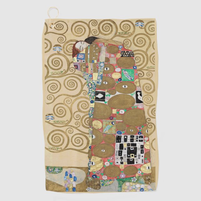 Fulfillment, Gustav Klimt Golf Towel (Front)