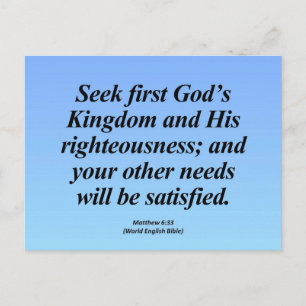 Fulfillment Matthew 6:33 Abbrev Postcard