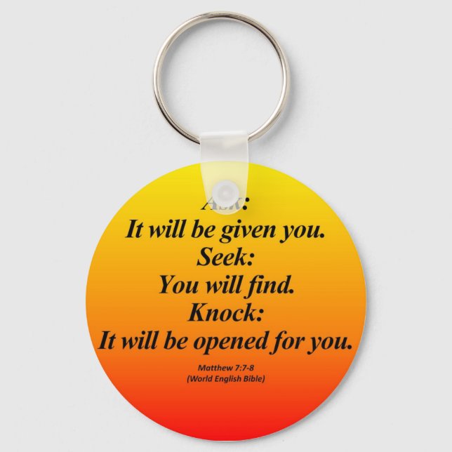 Fulfillment Matthew 7:7-8 Abbrev Keychain (Front)