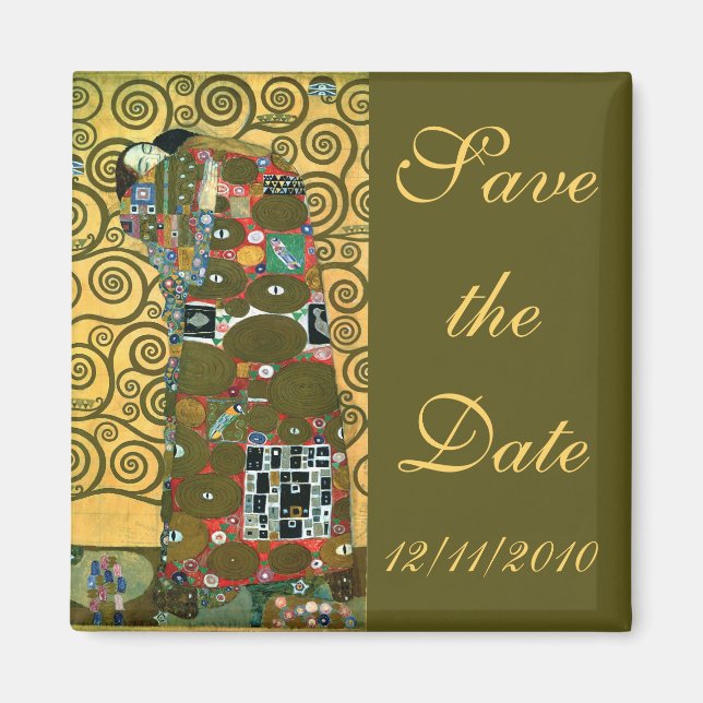 Fulfillment (The Embrace) by Gustav Klimt Wedding Magnet (Front)