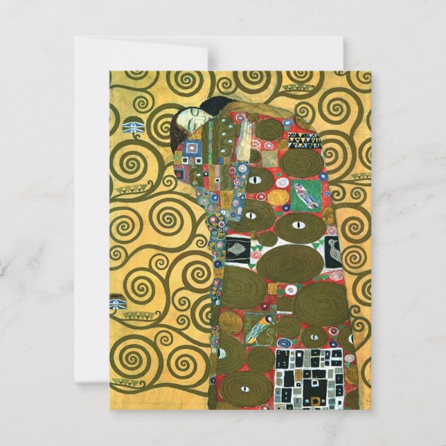 Fulfillment (The Embrace) by Gustav Klimt Wedding RSVP Card (Front)