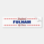[ Thumbnail: Fulham - My Home - England; Red & Pink Hearts Bumper Sticker ]