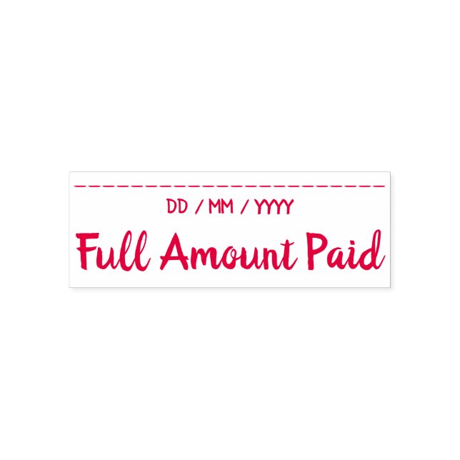 "Full Amount Paid" Rubber Stamp (Design)