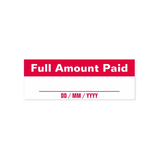 "Full Amount Paid" Rubber Stamp (Design)